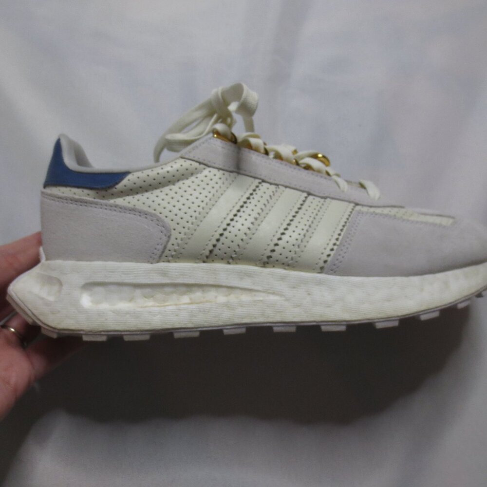 ADIDAS womens RETROPY E5 sneaker SHOE gray CREAM gold BOOST MIDSOLE retro 9.5 - Picture 4 of 13